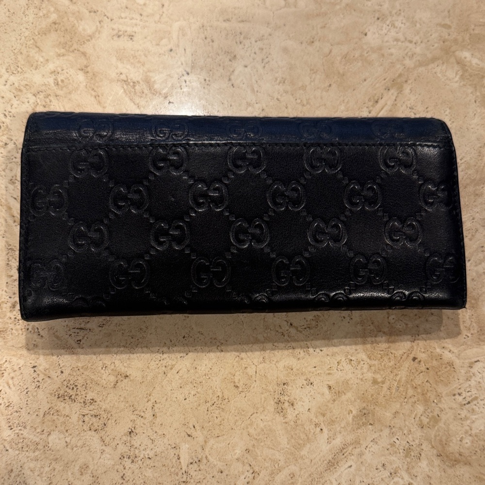 Gucci Black Embossed GG Leather Long Wallet - Picture 7 of 8